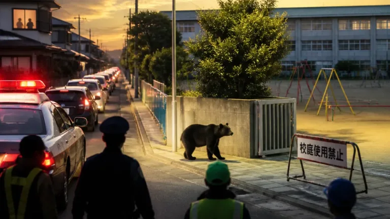 福島市渡利で連日クマ出没、児童の登下校に影響