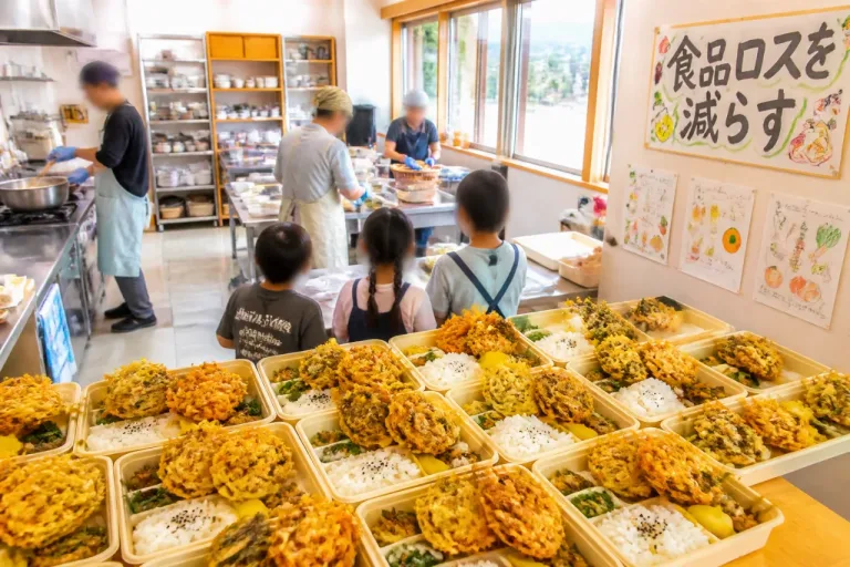 福山の就労支援施設と小学生が共同開発 野菜の皮・葉で作るかき揚げが弁当に登場