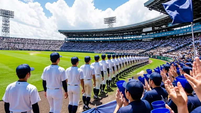 甲子園初舞台、福山ナインが入場行進で晴れの一歩