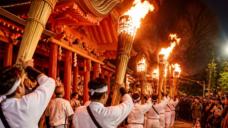 炎で夏を祈る伝統続く 福山・鞆の「お手火神事」