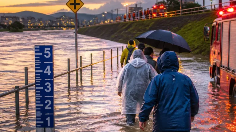 岐阜市にレベル3大雨警報、低地浸水や河川増水に強い警戒を