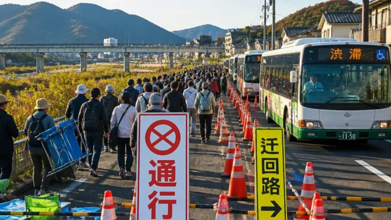 岐阜・長良川花火で周辺混雑、交通規制は午後１時から