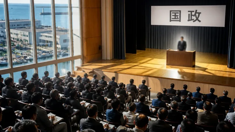 八戸で日本会議の谷口氏が国政論を講演 高市首相の「強いリーダーシップ」を支持