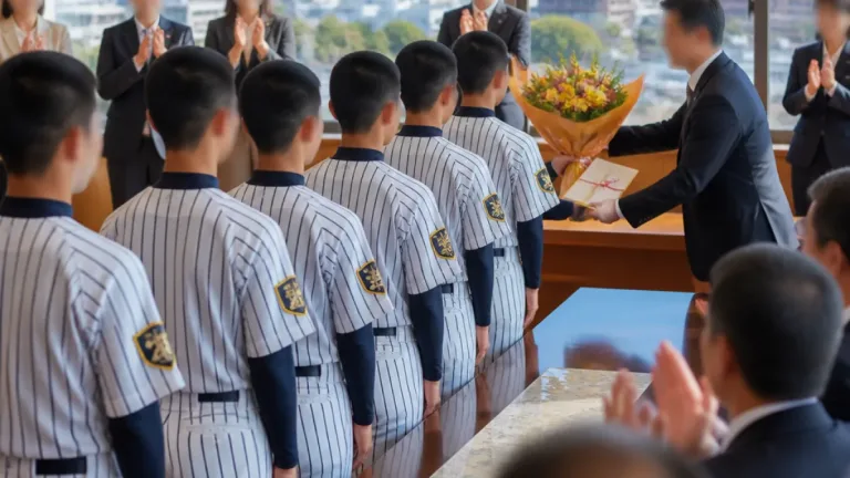 八王子実践高校、初の甲子園へ 市長に優勝報告・地域の期待高まる
