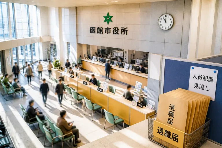 函館市職員の中途退職が増加 業務影響と市の対応が焦点に