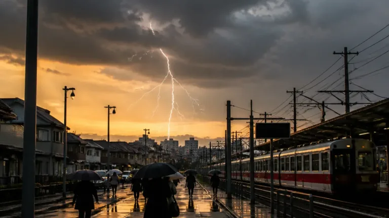 浜松で落雷と大雨、広範囲で停電と鉄道の乱れ