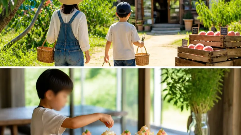 採れたて桃で学ぶ・作る高山の親子体験ツアー