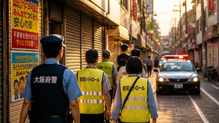 東大阪で住民と警察が合同パトロール 「トクリュウ」警戒続く