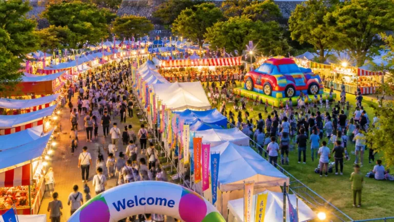 姫路・大手前公園で初の夜市 週末夜に市民で賑わう