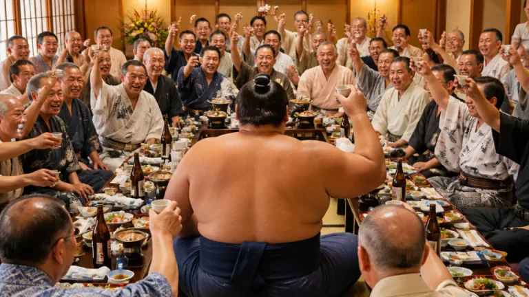 平戸海関を激励 東海支部が名古屋場所前に食事会で声援