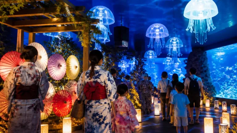 ひらかたパークで光の夜旅、真夏のランタンフェス開幕