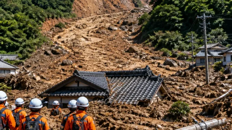 平生で発生の土砂崩れ 起点から約400メートルの流出確認