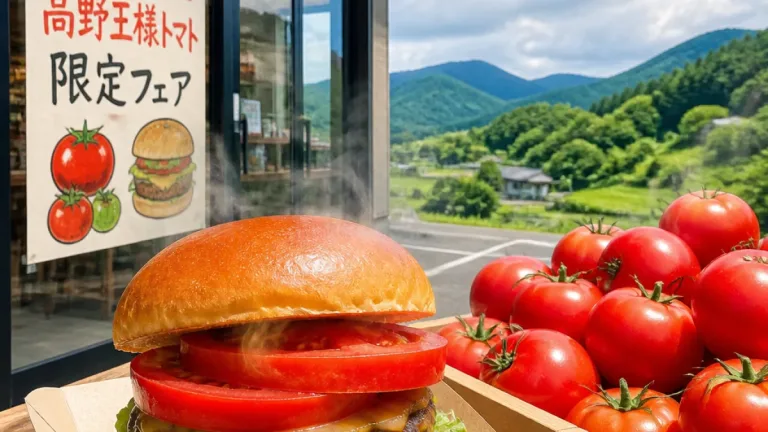 庄原・高野町産トマトで期間限定バーガー、県内29店で販売