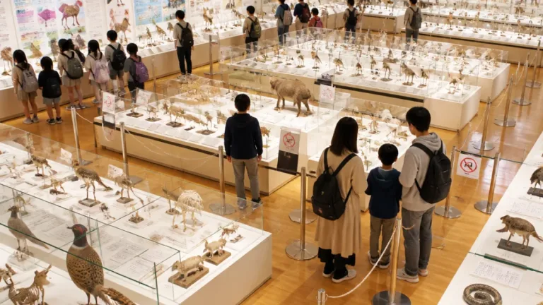 広島大生が企画した動物展示、三原で「いのちのサバイバル展」開幕