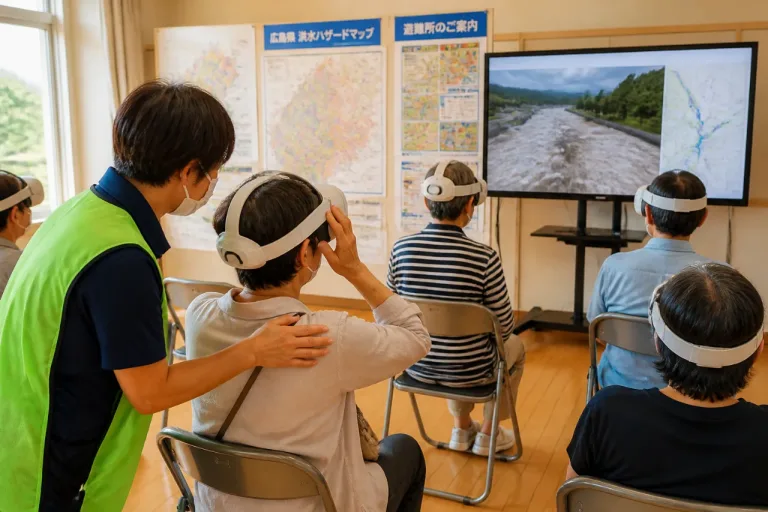 VRで疑似体験、防災訓練を強化 早めの避難行動めざす