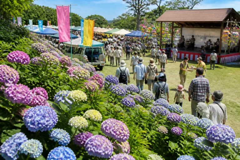 地域が主役の30周年、木下万葉公園であじさいまつりに656人が来場