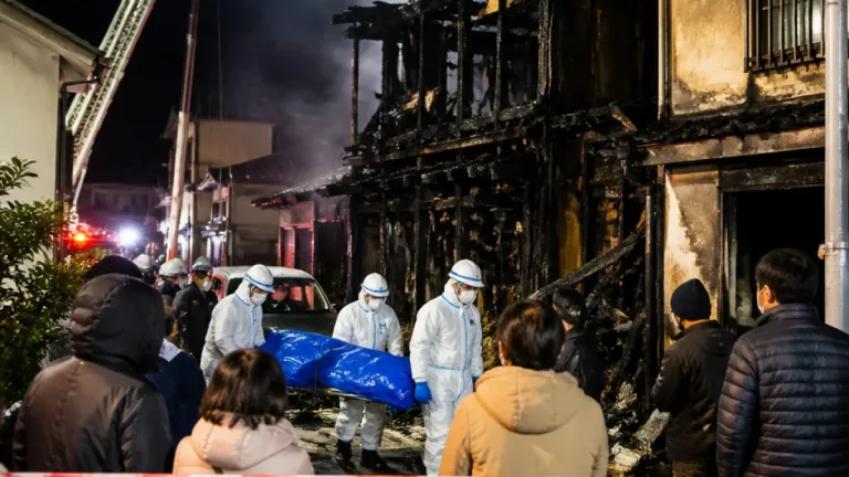 諫早の住宅街で深夜火災、焼け跡から1人遺体見つかる