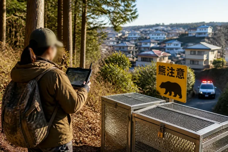 いわきでクマ目撃増、女性ハンターが最新機器で警戒強化