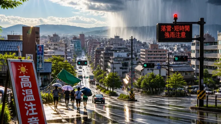 厳しい暑さと午後の雷雨 県内注意を