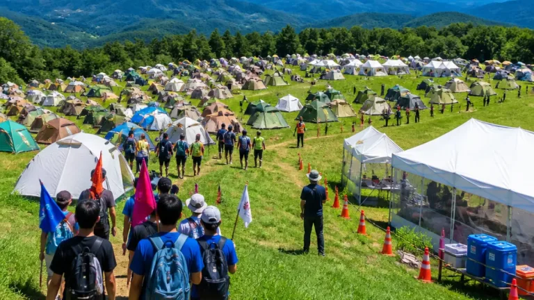 神石高原で日本スカウトジャンボリー開幕 県内初、約8000人が参加