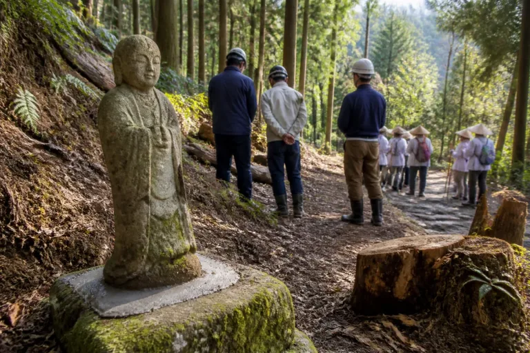 倒れたお地蔵を住民が復座 室生・大師の道で再び祈りの場に