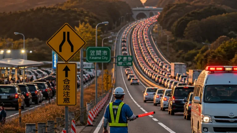 常磐道のUターン渋滞、上りで約30キロに達し帰路に大きな遅れ