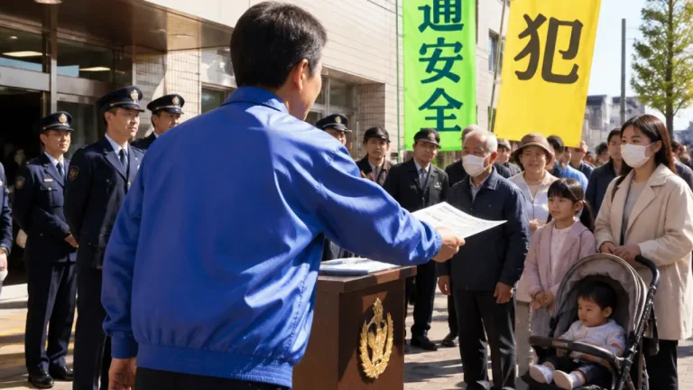 堺署で掛布氏が一日署長、地域の安全を呼びかけ