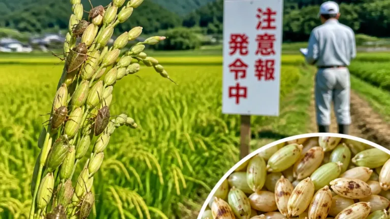 米の品質損なうカメムシ発生 県が注意報を発令