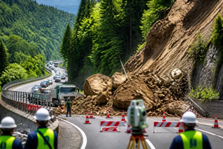 大雨で崩落した国道バイパス、復旧めど立たず 京都・亀岡の物流と通勤に影響