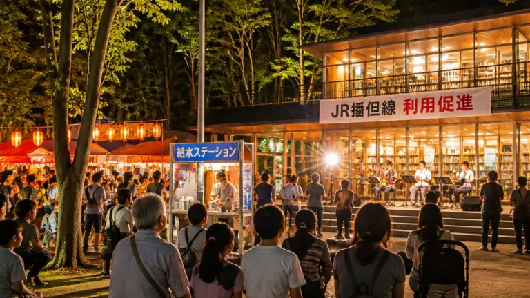 神河町で夏祭りと図書公園1周年、地域交流を促進