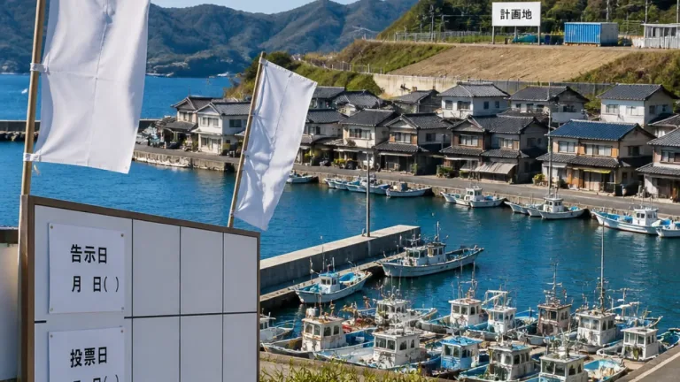 上関町長選、告示1カ月 中間貯蔵の扱い巡り争点に