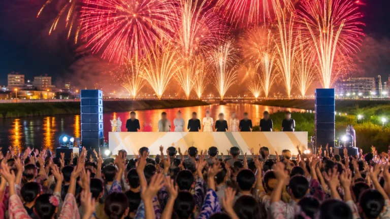 金沢・犀川で「北國花火」ラブライブ！コラボが夜空を彩る