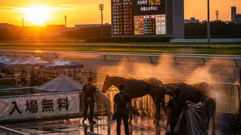 金沢競馬、夕方発走へ 夏季ナイターで人馬の暑さ対策を実施