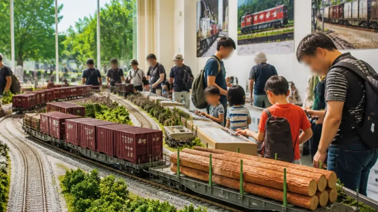 金沢・しいのきで貨物模型列車の展示、家族連れでにぎわう