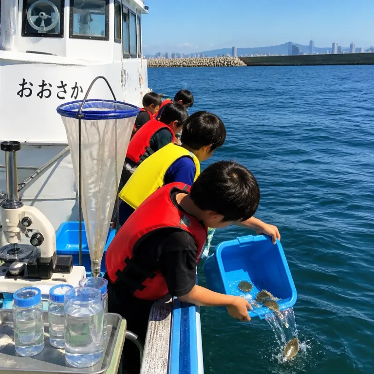 大阪湾で学ぶ次世代 調査船で体験する「海の教室」