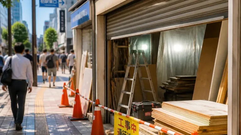 柏駅東口・旧アクセスチケット跡で内装工事 新店準備が進行