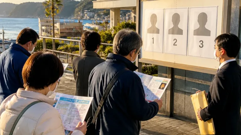 勝浦市長選 告示 新人3氏が立候補