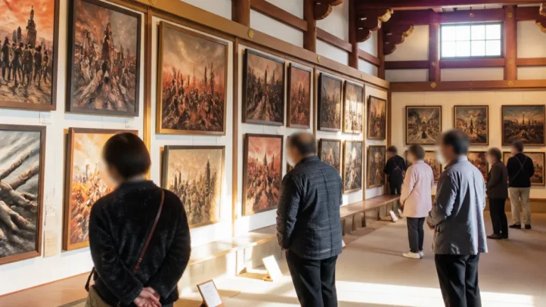 川越で原爆絵画展始まる 被爆の記憶を絵で伝承