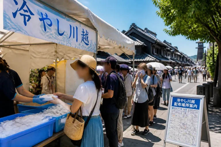 川越で夏季に冷タオル配布「冷やし川越」始動 観光と熱中症対策を両立