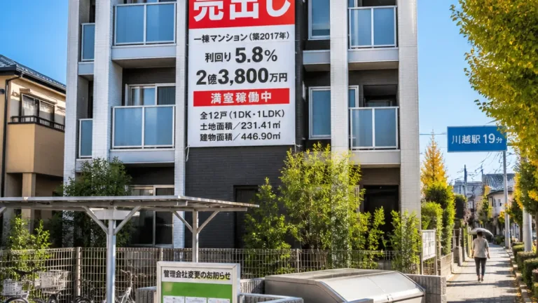川越・仙波町の一棟マンション売出し 投資指標と住民への影響