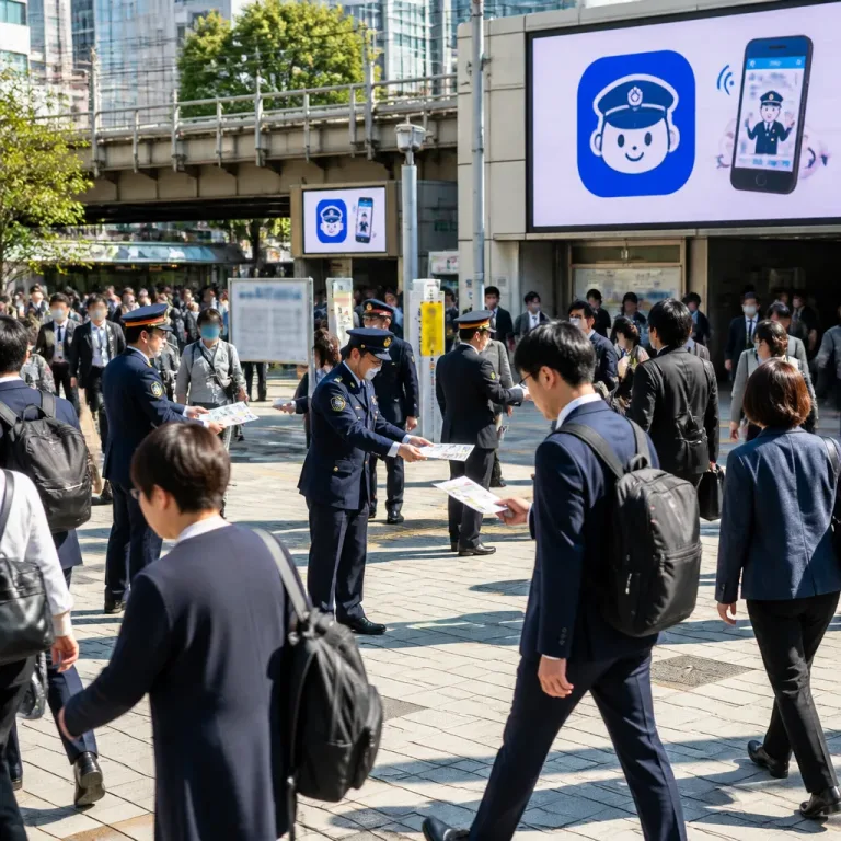 駅前で防犯アプリ普及促進 通勤・消費行動にも波及する可能性