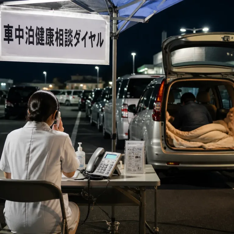車中泊被災者向け健康相談ダイヤル開設、熊本県が看護師体制で対応