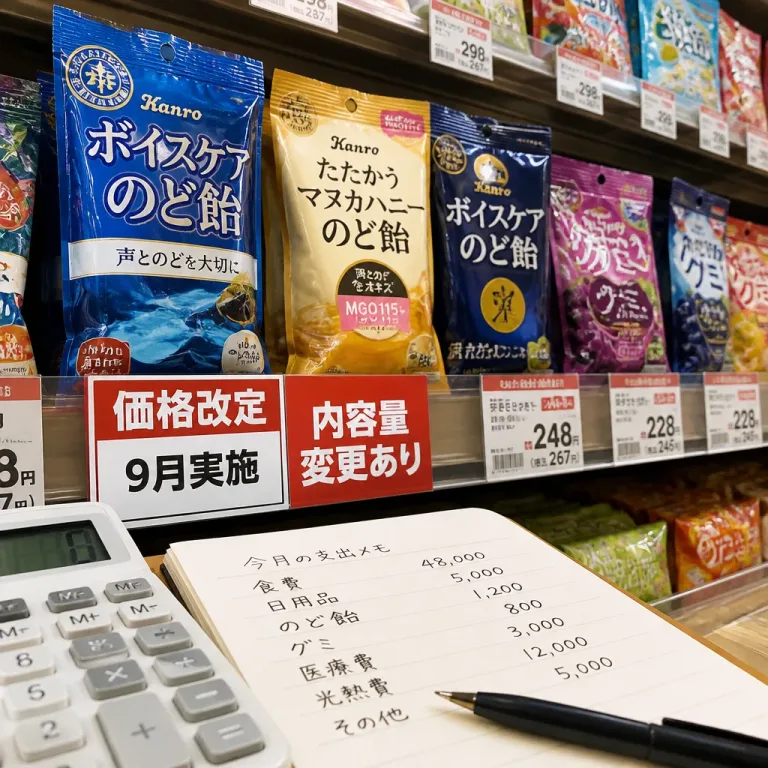 カンロが9月にのど飴など一斉値上げ 嗜好品の価格改定が家計に波及