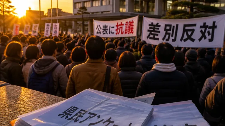 県民アンケート巡る知事見解に市民団体が抗議