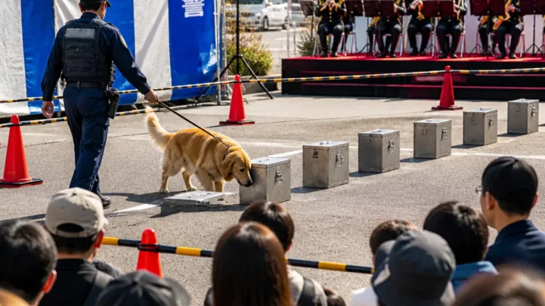 君津で警察フェスタ、嘱託警察犬が披露