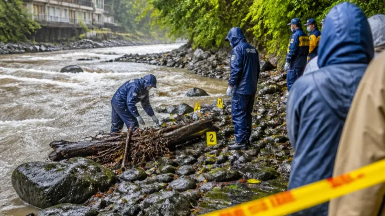 温泉施設から行方の5歳男児、下流で遺体発見