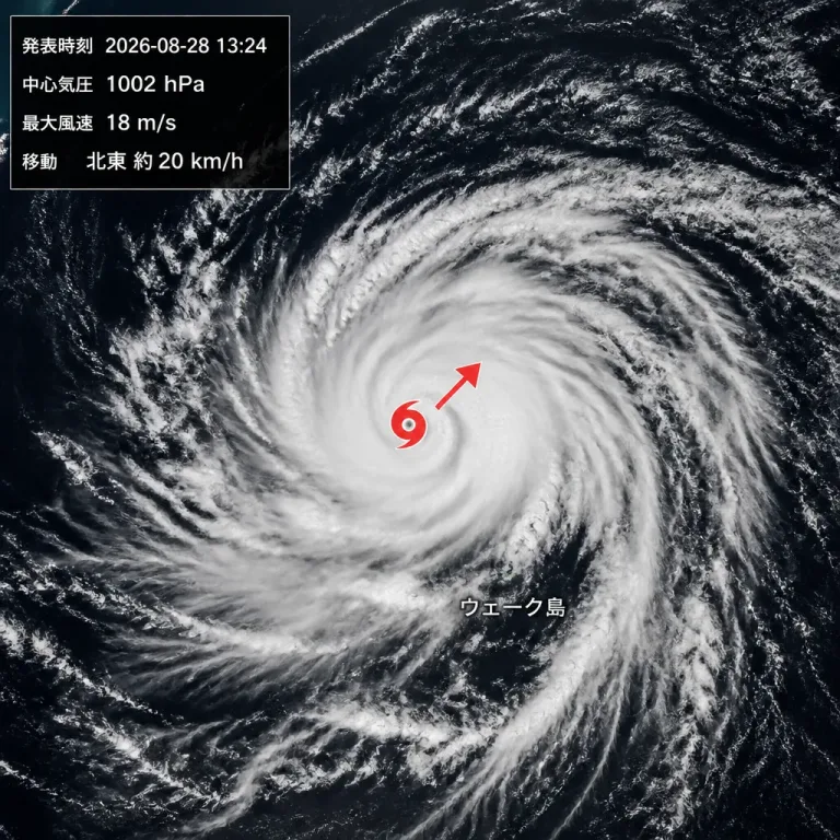 台風第23号発生、中心気圧1002ヘクトパスカルで北東へ進行
