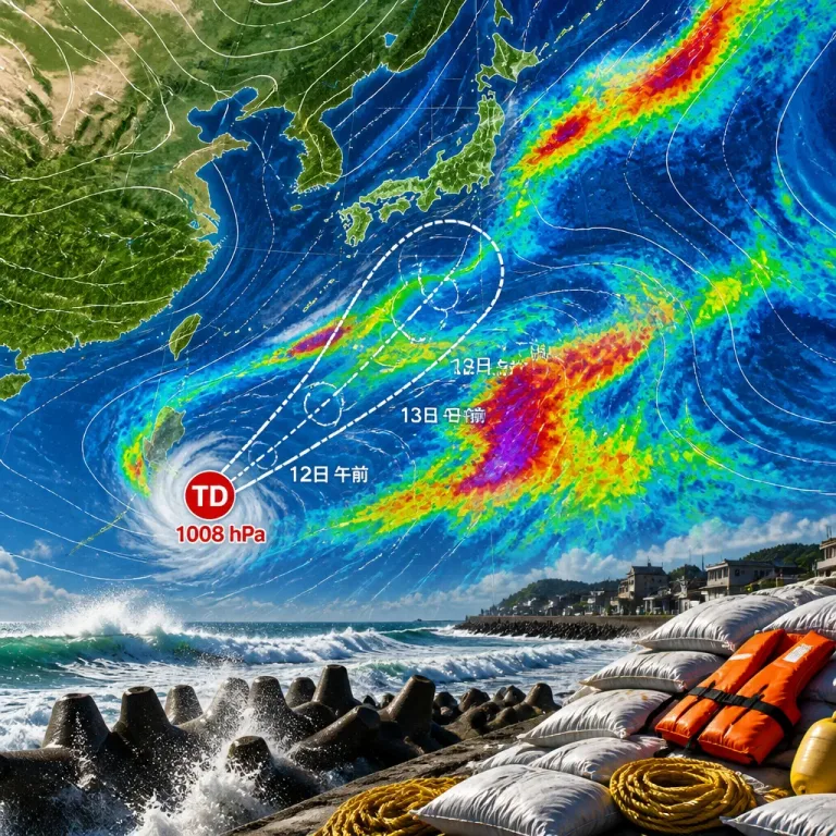 南海上で熱帯低気圧確認、あす13日までの発生に注意