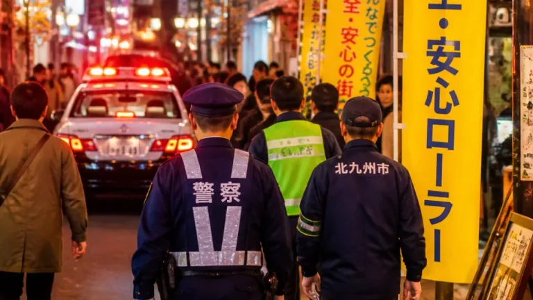 北九州で暴力追放・客引き撲滅の「安全・安心ローラー」実施