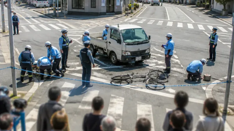 北九州・小倉南区の交差点で軽トラと自転車衝突、住民に安全対策の再考を促す